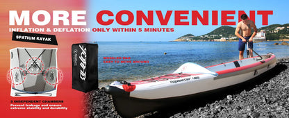 Spatium Inflatable Kayak PVC Fishing Boat 1-3 Person For Water Sports Surfing Rafting Touring Inflatable Kayak With Paddle,Seat