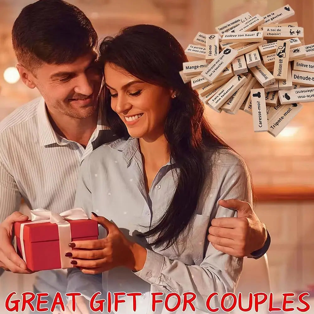 48PCS Dating Building Blocks For Date Nights Valentines And Adult Party Games Tower Game Deluxe Naughty Wooden Couple Toys