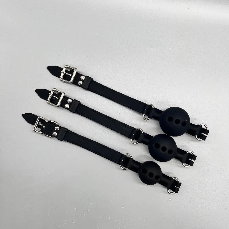 Soft silicone mouth plug with holes, full silicone mouth ball, couple flirting toy, fun mouth hook