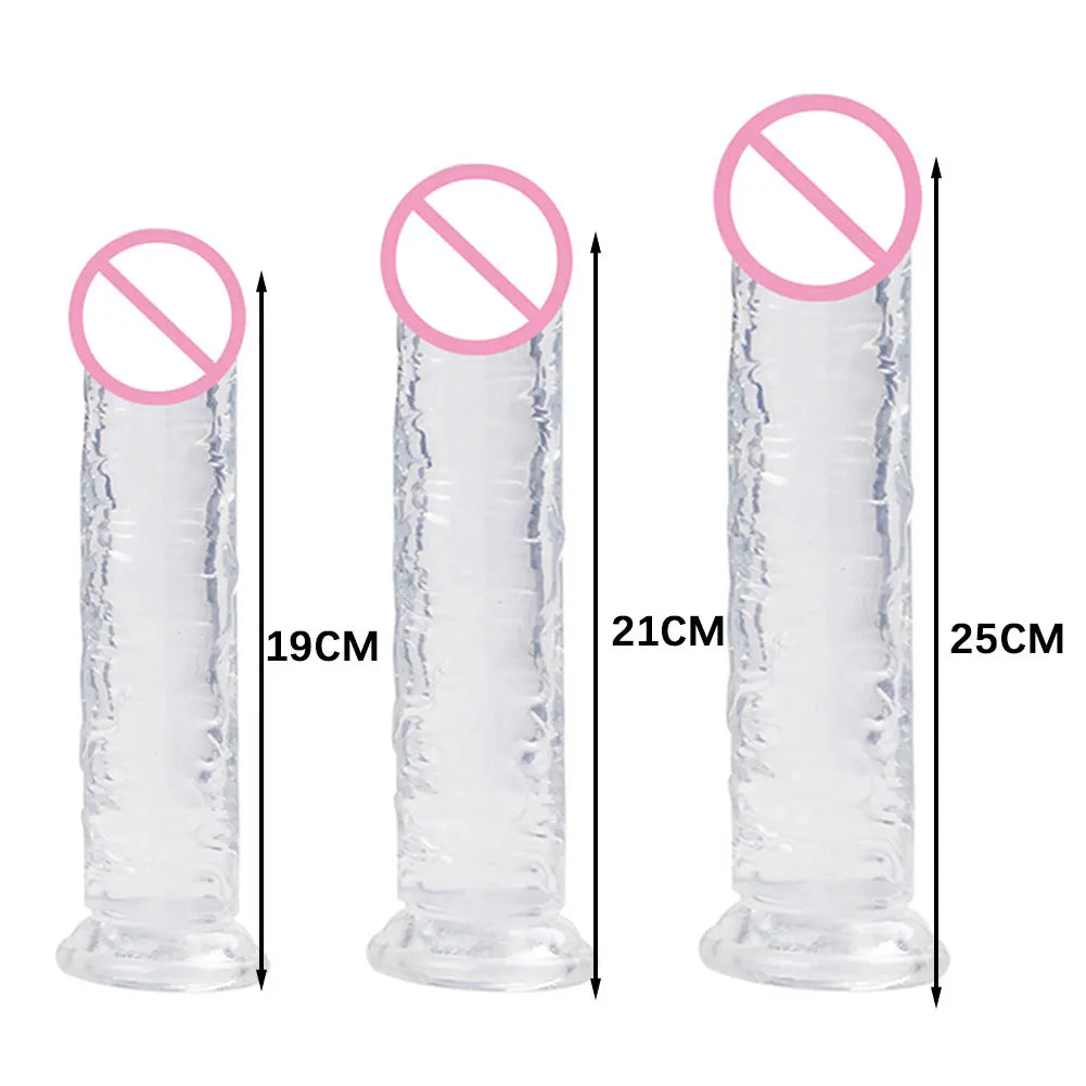 Realistic Dildo Adult Toys Transparent Dildo Suction Cup Jelly Women Erotic Sex Toys Soft Clitori Vaginal Masturbators Penis