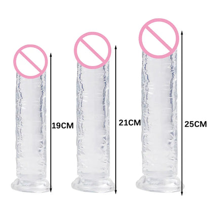 Realistic Dildo Adult Toys Transparent Dildo Suction Cup Jelly Women Erotic Sex Toys Soft Clitori Vaginal Masturbators Penis