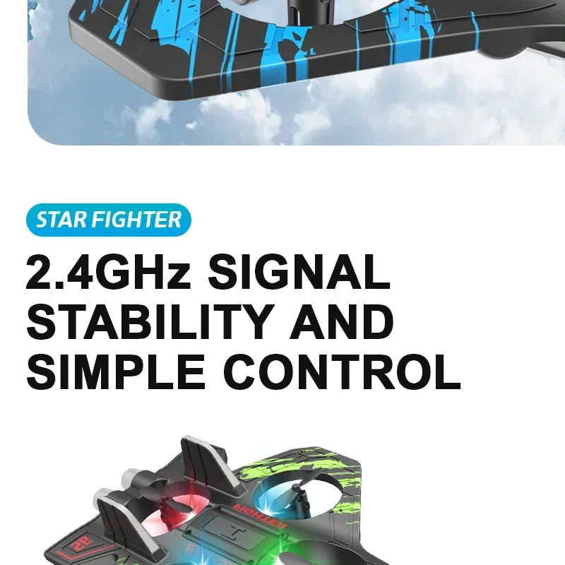 2.4GHz RC Drone with 4-Axis Gyro, One-Key 360° Flip Stunt Plane, Easy To Fly Remote Control Aircraft for Kids Adults