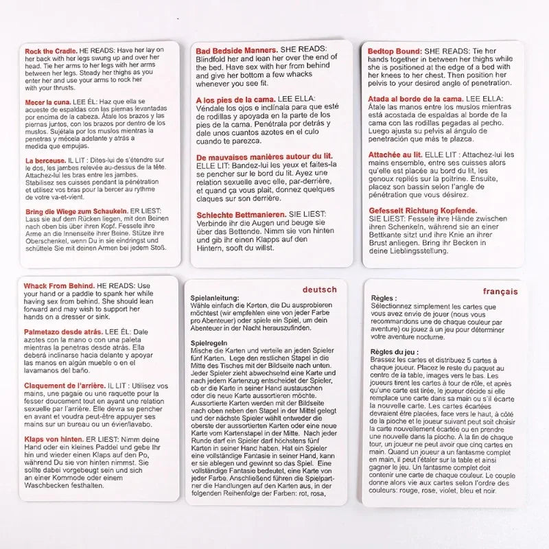 English Adult Sexual Position Cards Role Playing Games Bedroom Commands Sex Toys for Couples 18+ Erotic Products  Sex Toys