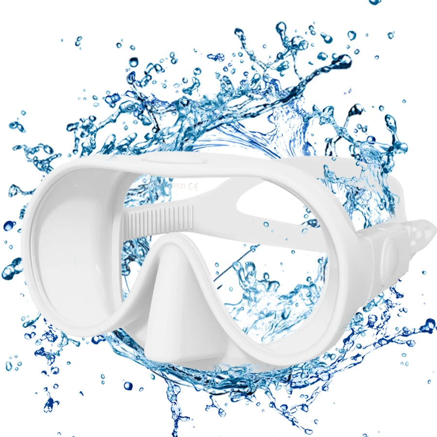 Diving facial mirror, anti -fog 180 ° snorkeling facial mirror, deep water diving mask diving goggles with respiratory tube