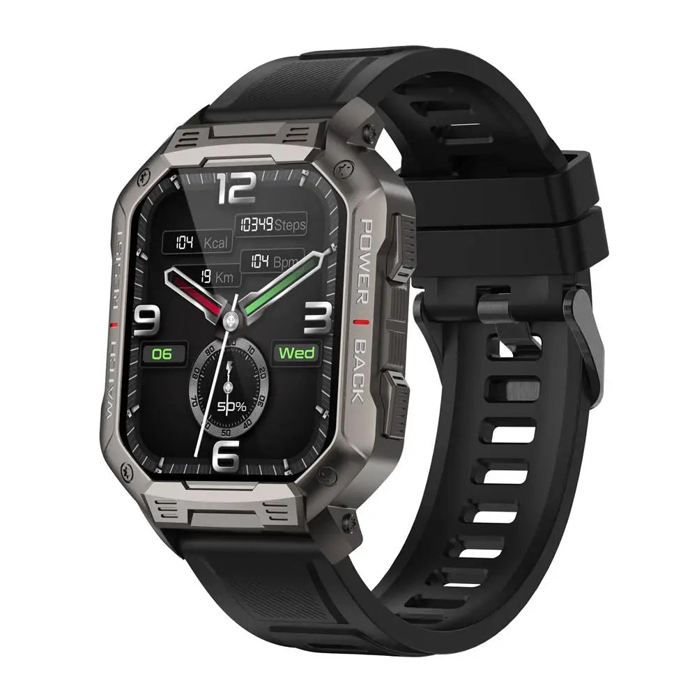 Square Smart Watch Men Outdoor Sports Blue Tooth Call Smartwatch Sports Fitness Heart Rate Health Blood Oxygen