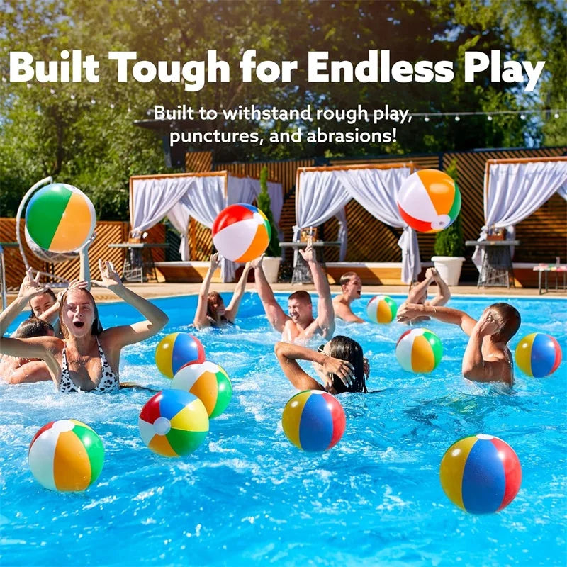 Inflatable Beach Balls Rainbow Color Pool Ball Swimming Pool Water Games for Kids Birthday Gifts Summer Party Favors Volleyball
