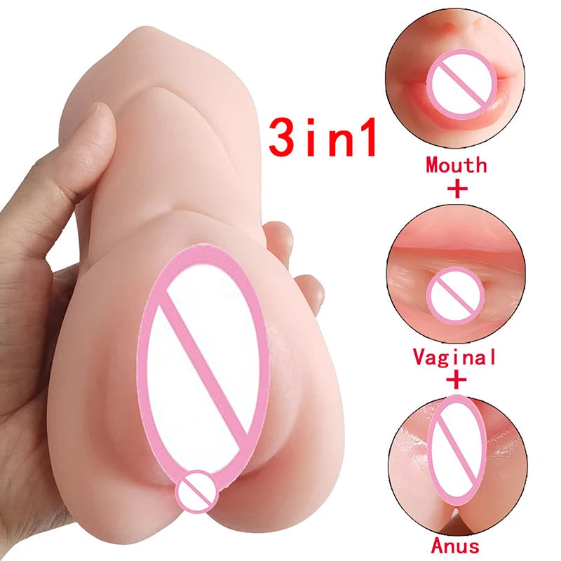 Male Sex Toys With Sexy Mouth Realistic Vagina And Tight Anus Ass Oral Sex Doll Stroker Adult Toys Adult Supplies For Men