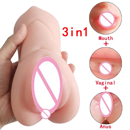 Male Sex Toys With Sexy Mouth Realistic Vagina And Tight Anus Ass Oral Sex Doll Stroker Adult Toys Adult Supplies For Men