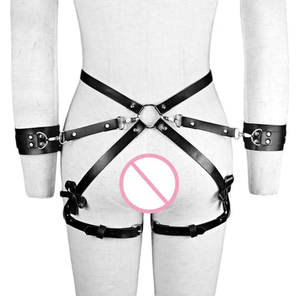 Sex Restraints Bondage Toys PU Leather Adjustable Waist Strap Adult Games Sex Toys For Men Women Sex Bondage Toys