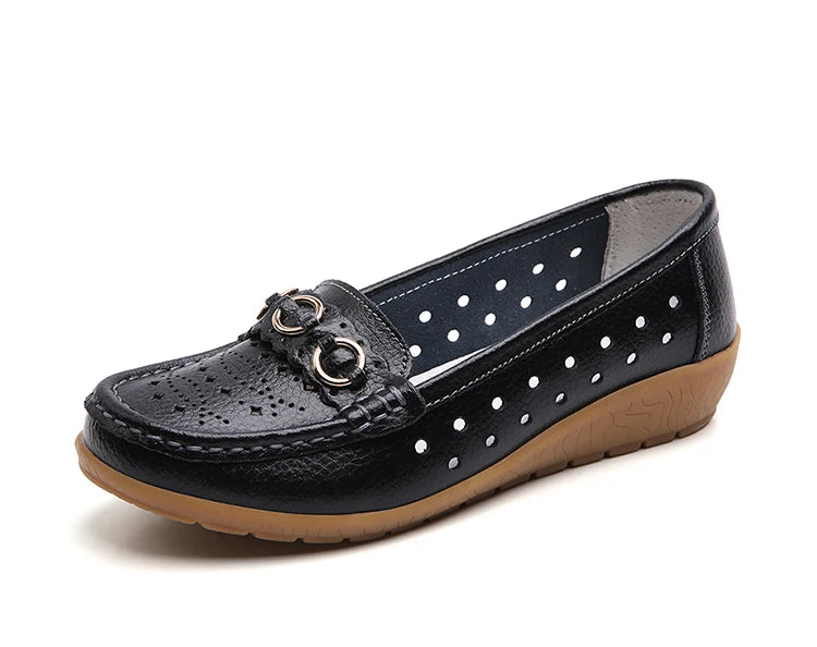 Woman Shoes Breathable Leather Shoes For Women Low Heels Casual Zapatos Mujer Elegant Heel Women's Shoes Flats Female Footwear