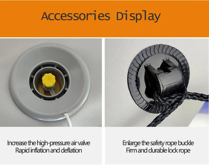 New 1.75~3.6m Inflatable Fishing Boat PVC 0.7mm Thickened Kayak Canoe Boat Sea Drifting Boat Rubber  2~6 People Drifting Boats