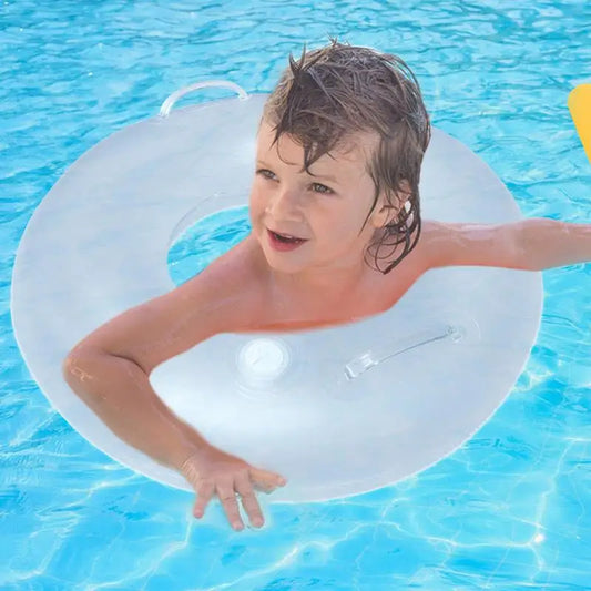 Inflatable Pool Floats Inflatable Floats Ring For Swimming Pool With Light PVC Water Toys With Two Handles Multicolor Light