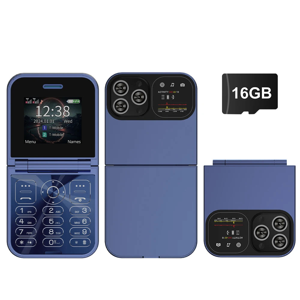 SERVO F15 Mini Small Flip Mobile Phone 2 SIM Standby Speed Dial Magic Voice Flashlight Call Recording 2G GSM Cute Fold Cellphone