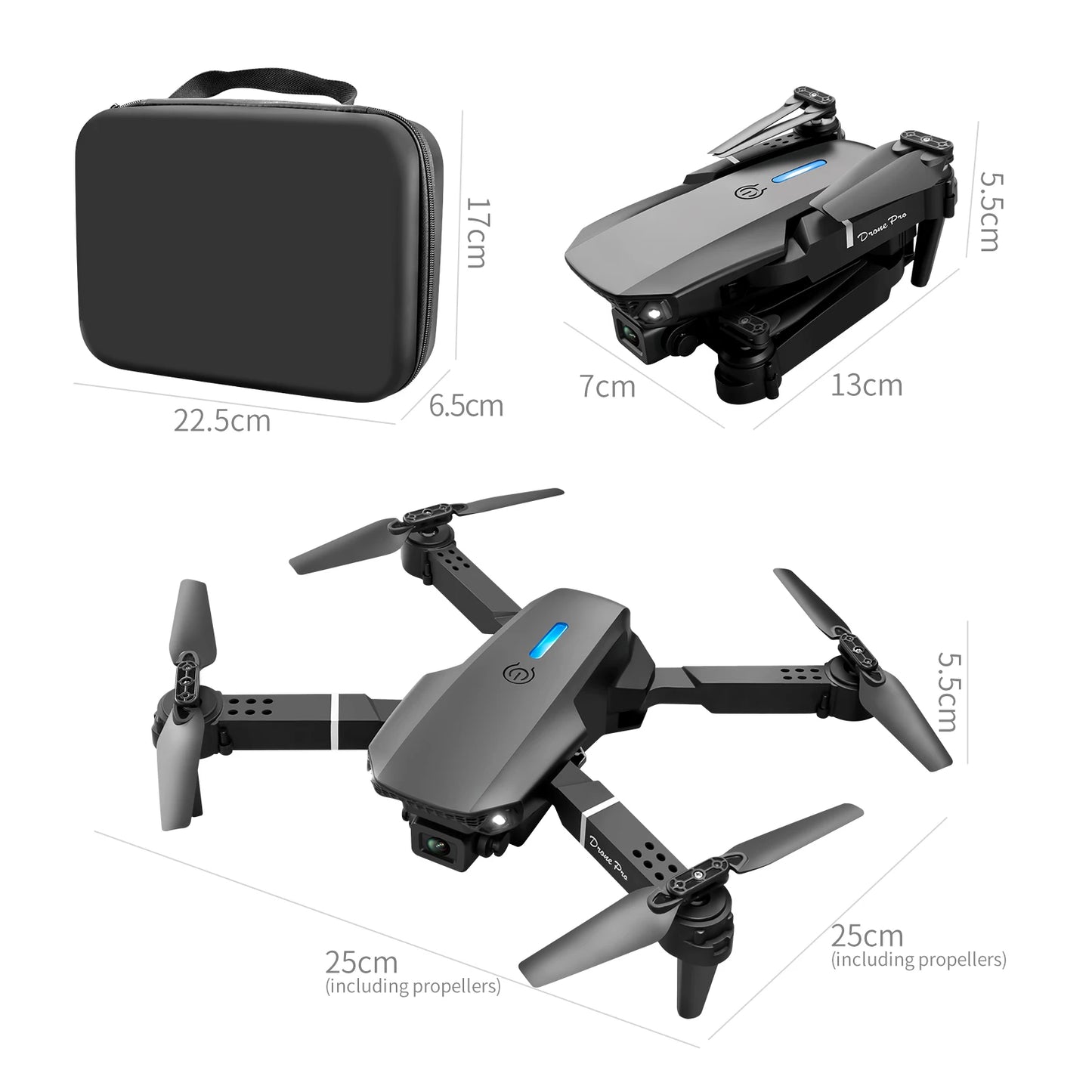 New E88 E99 Drone Remote Control with Screen Dual Camera Optical Flow Localization 2.4G RC Quadcopter One-button Take-off Drones