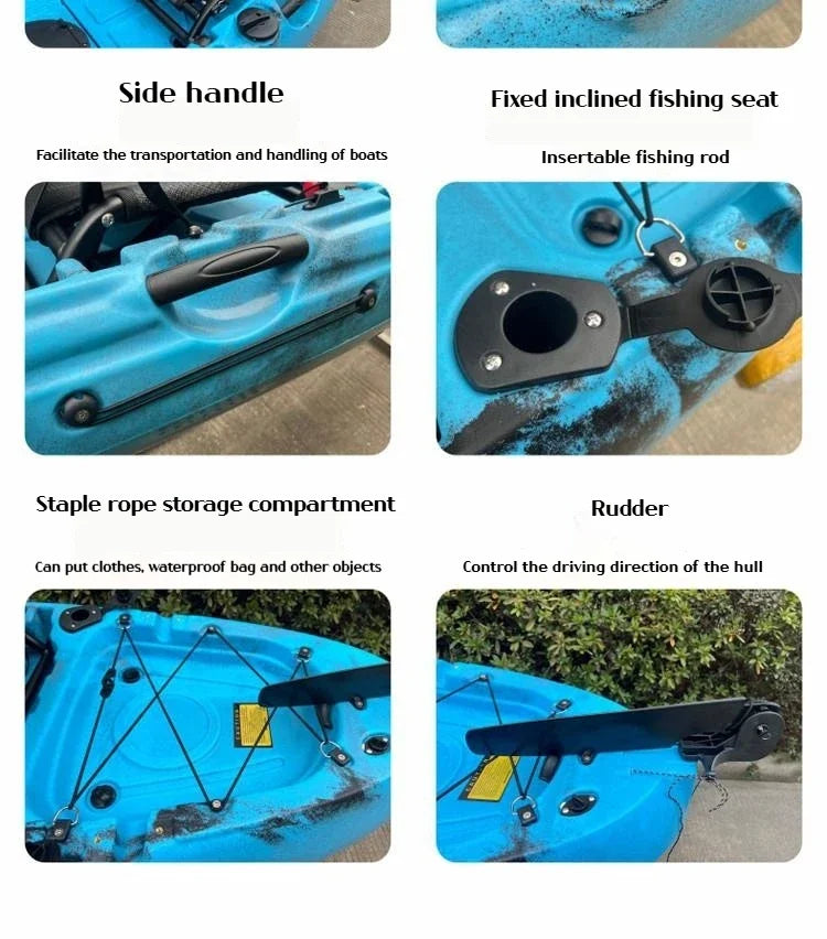 2025 Portable LLDPE Kayak With Split Hard Shell Electric Pedal-Driven Canoe For Solo Tandem Lake Sea Adventures Modular Assembly