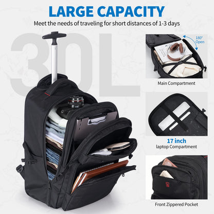 OIWAS Fashion Travel Business Backpack With Lever And Roller Function,Large Capacity Travel Set,Suitable For Both Men And Women