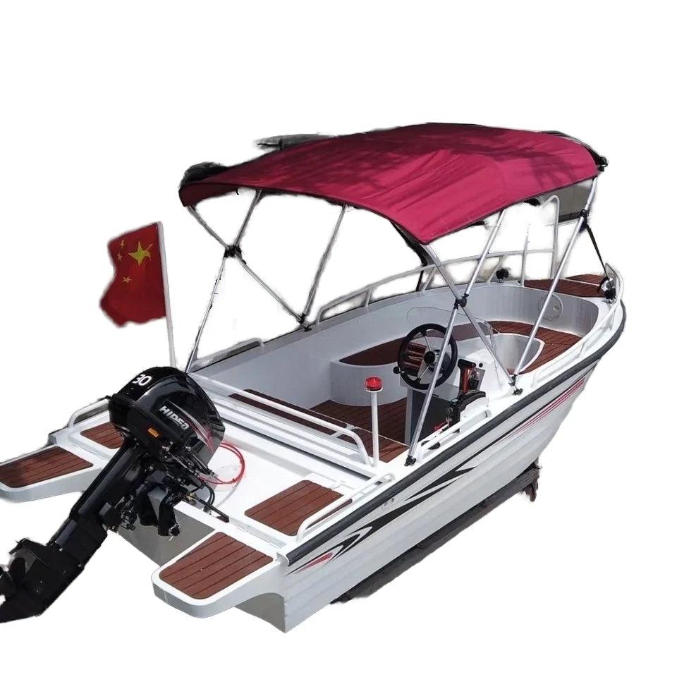 Unbeatable 6-8 Passenger Capacity River Fishing Sports Yacht Comfortable Outboard with Aluminum Alloy Speedboat Welded Handrails