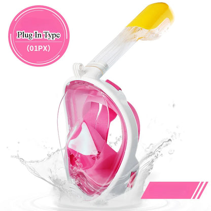 Full Face Diving Mask Underwater Snorkeling Anti Fog Swimming Mask Set Scuba Diving Respirator Masks Safe Breath for Kids Adults
