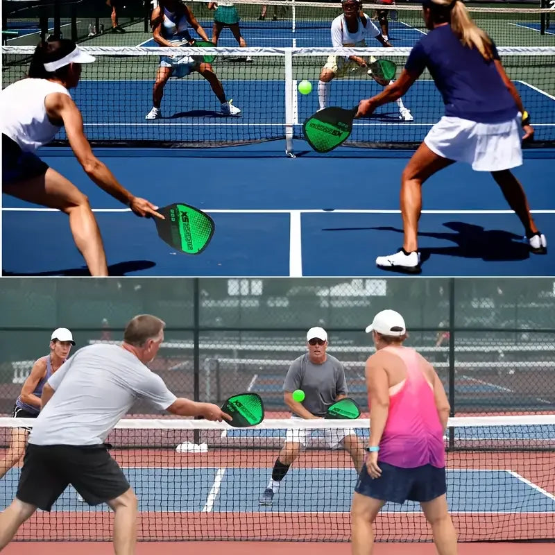 Pickleball Racket Set (2 Rackets + 4 Balls + 1 Cosmetics Bag) High-Quality Poplar Base Plate Pickleball Racket Set Outdoor Sports Special Beginners Entry Training Racket Beach Sports Equipment
