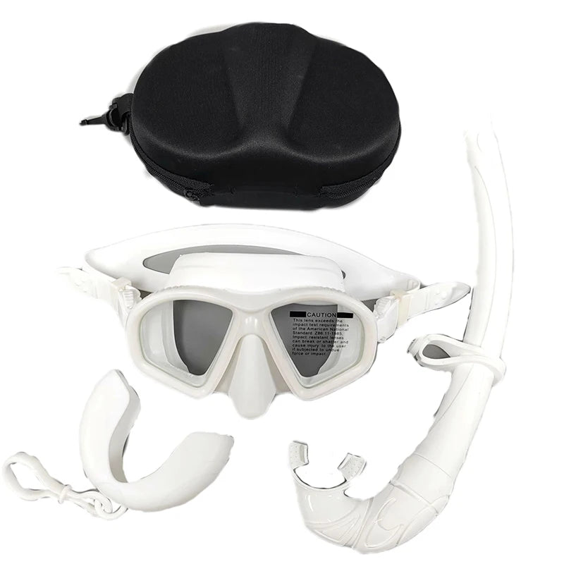 Tempered Glass Freediving Mask Snorkeling Set Foldable Snorkel J-type Diving Mask With Camera Mount〔DD329〕