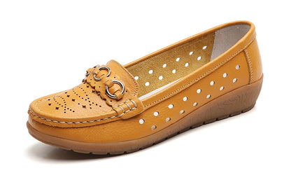 Woman Shoes Breathable Leather Shoes For Women Low Heels Casual Zapatos Mujer Elegant Heel Women's Shoes Flats Female Footwear