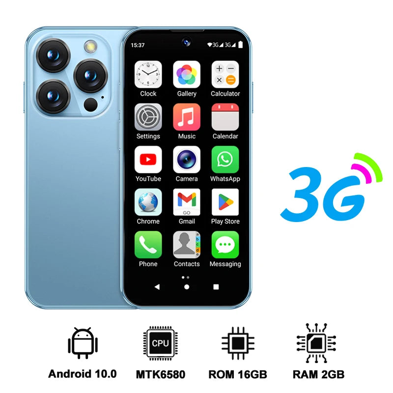 2025 NEW mini Android Smartphone 3.88" HD Display,4G LTE/3G WCDMA,4GB+128GB/2GB+16GB,2000mAh Battery Small Mobile Phone Unlocked