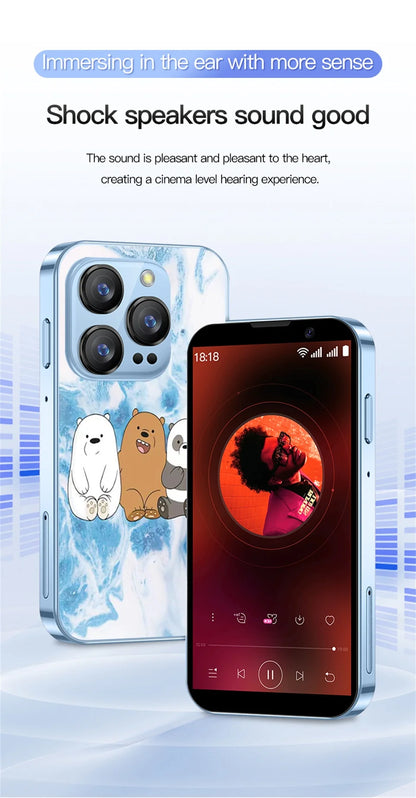With 2Pcs DIY Stickers New XS18 Pro 2GB RAM 16GB ROM Android 9.0 Face Recognition Dual SIM Dual Standby 3G 3.0" Smartphone