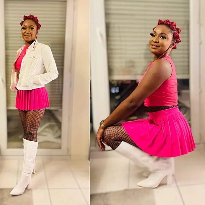 2024 Spring Fashion Women's Mini Pleated Skirts Sexy Club Y2k Accessories Plaid High Waist Stretchy Tennis Skater A-line Outfits