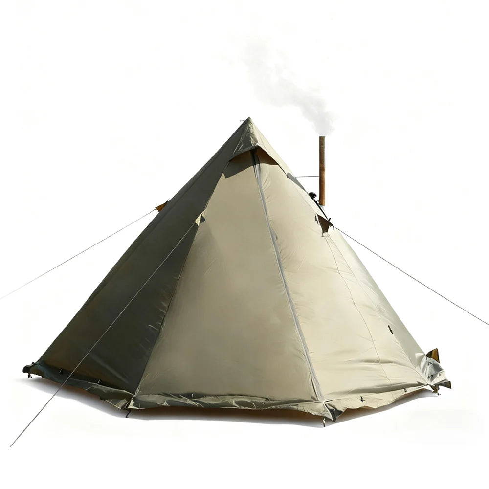 4 Season Hot Tent with Stove Jack Winter Teepee Tent Waterproof Camping Tipi Tent for 2 3 4 Person Outdoor Bushcraft Hiking