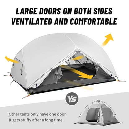 Naturehike Mongar 2 Person Tent Ultralight Camping Tent Outdoor Travel Tent Double Layer Waterproof Tent 3 Season Portable Tent