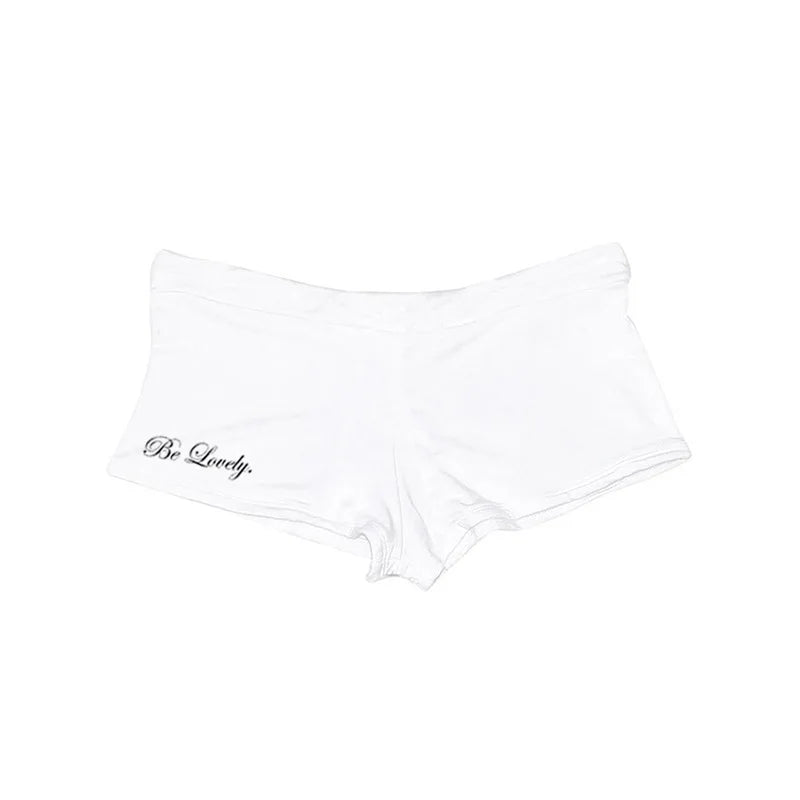 Gothic Letter Pattern Print Short Casual Harajuku Trash Punk Y2K Crop Bottoms Retro All-match High Street Slim Fit Women's Short