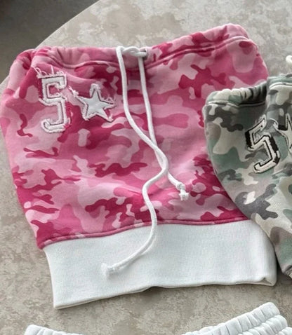 Y2k Millennial Hip Hop Womens Shorts Camouflage American Embroidered Low Waist Shorts Sexy Fashion Trendy Pattern Sports Shorts