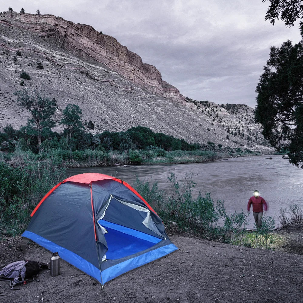 2 People Outdoor Travel Camping Single Layer Tent with Bag for Outdoor Camping Traveling for Summer Spring Autumn 3 Seasons