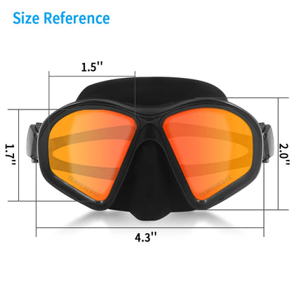 Premium Quality Low Volume Freediving Mask - Teenager Silicone Swimming Mask Mirrored Lens Scuba Dive Glasses