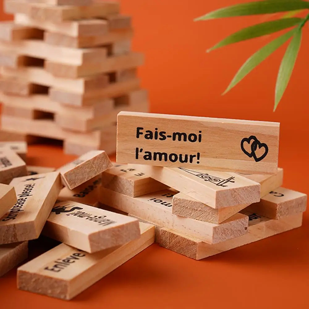 48PCS Dating Building Blocks For Date Nights Valentines And Adult Party Games Tower Game Deluxe Naughty Wooden Couple Toys