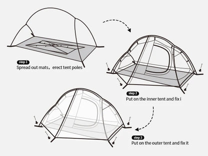 Naturehike 2025 Camping Tent Waterproof Ultralight Portable One Person Nylon Cycling Tent Hiking Backpacking Shelter Tents