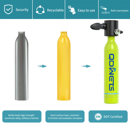 0.5L Mini Scuba Diving Tank 5-10 Minutes Lung Tank with diving mask Snorkel Air Snorkeling Equipment Outdoor Oxygen