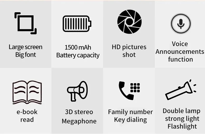 New Yeemi K1+ Mobile Phone 2.4inches GSM 2G Big Button Mp3/Mp4 Loud Voice Dual SIM Cards 4G Original Cellphone for Elderly