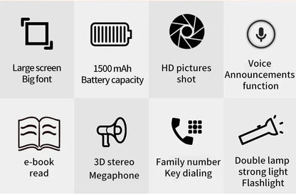 New Yeemi K1+ Mobile Phone 2.4inches GSM 2G Big Button Mp3/Mp4 Loud Voice Dual SIM Cards 4G Original Cellphone for Elderly