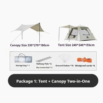 Large Space Sunshade Camping Tent Family Portable Relaxing Rainproof Multi Beach Tents Outdoor Trip Rest Camping Equipment