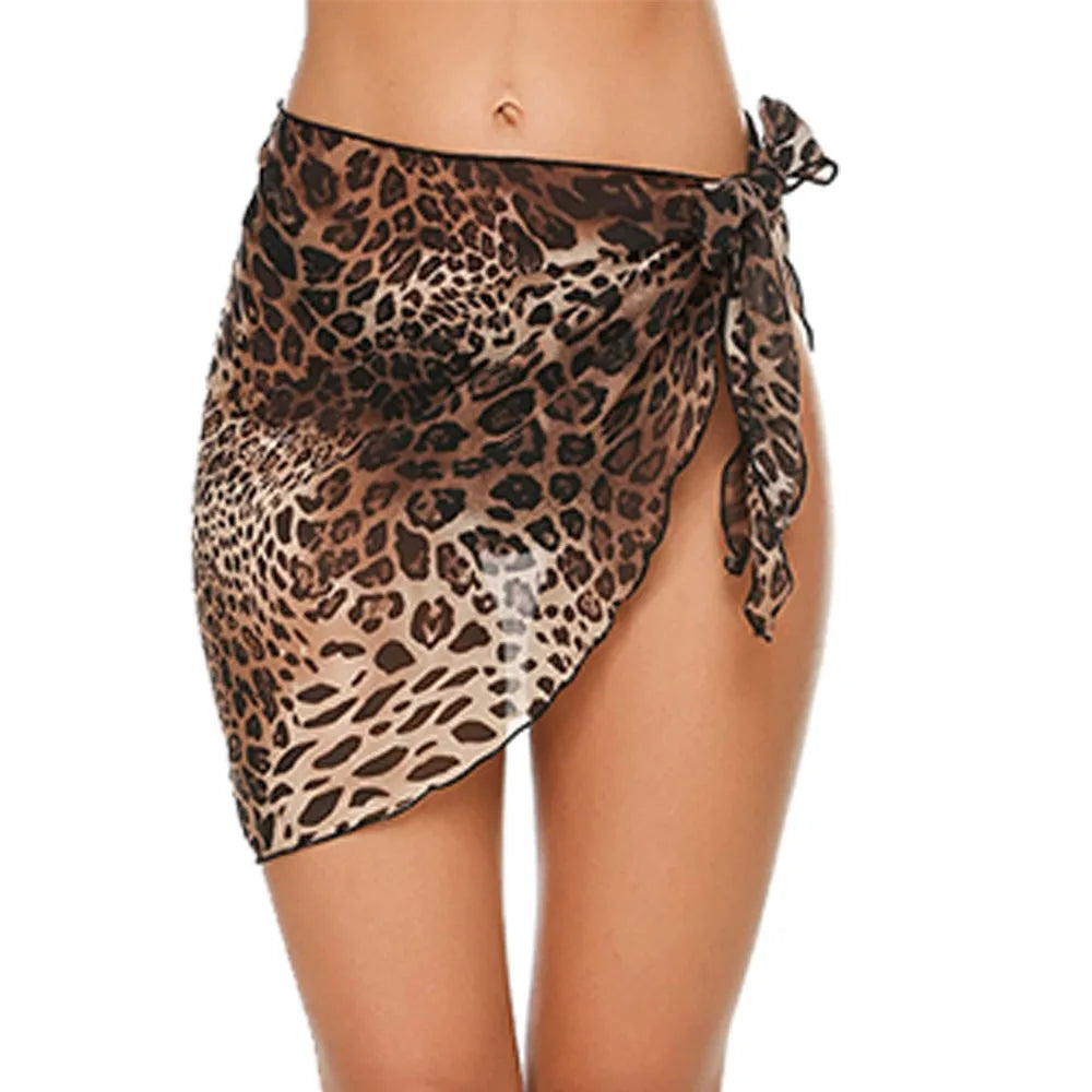 Swimsuit Coverups for Women Sarong Beach Bikini Wrap Sheer Short Skirt Scarf for Swimwear with Tassel