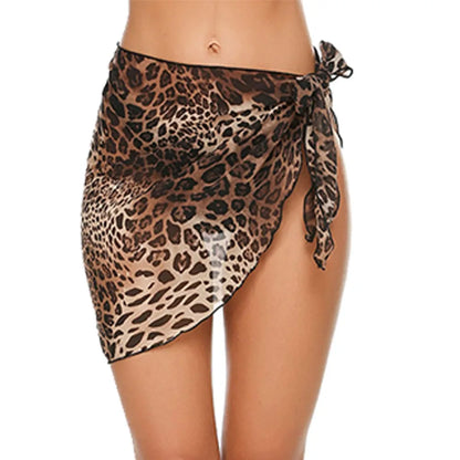 Swimsuit Coverups for Women Sarong Beach Bikini Wrap Sheer Short Skirt Scarf for Swimwear with Tassel