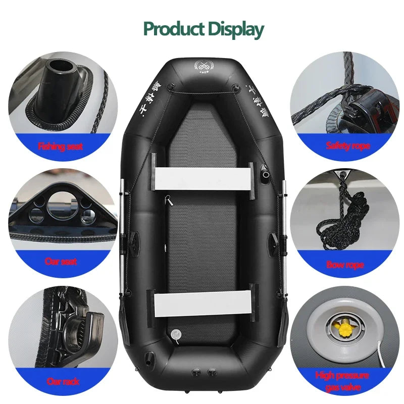 Professional Boat Raft Inflatable Set Dinghy Rowing Boats for Adults Kayak Canoe Fishing Tear-Resistant Foldable Drifting Boat