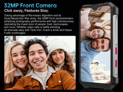 Unihertz 8849 Tank Mini Rugged Smartphone 4.3 Inch Small Cell Phone 24GB+256GB Android 13 5800mAh 100MP Cameras IP68/IP69K Phone