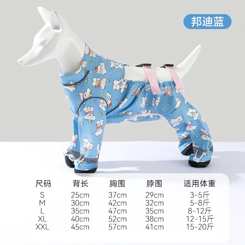 Dog full package with stomach protection and feet, dust-proof pants for winter outings, dirt proof and plush warm pet clothes