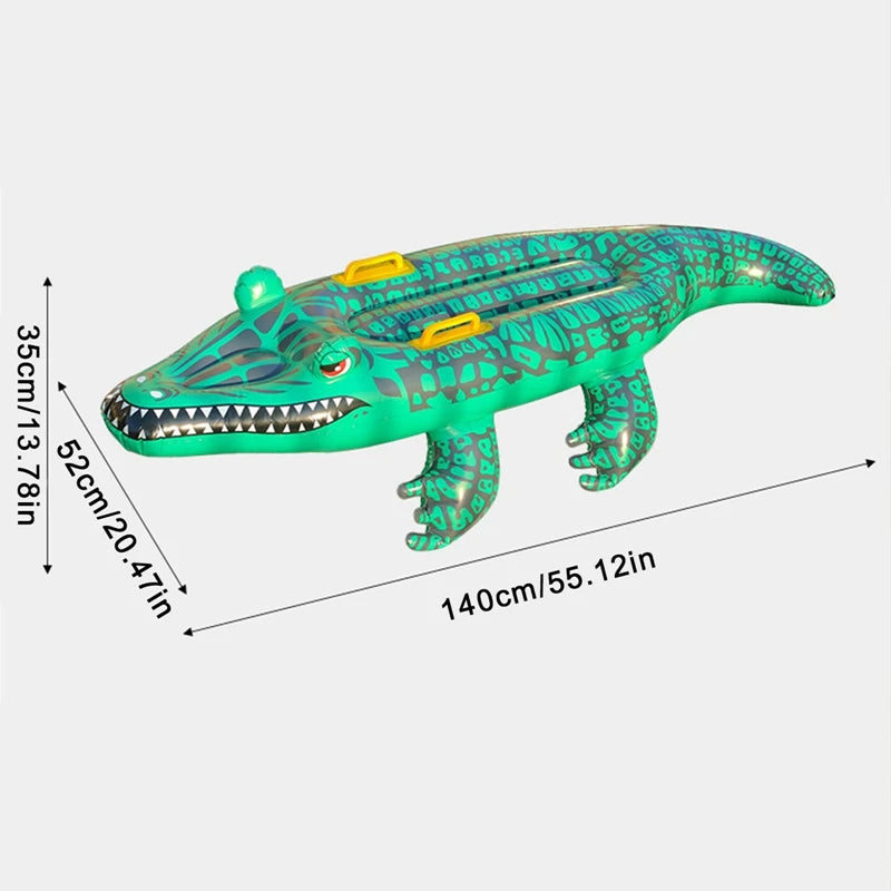 Crocodile-Shaped Inflatable Floating Row for Children Adults Fun Summer Pool Water Toys Simulation Inflatable Animal