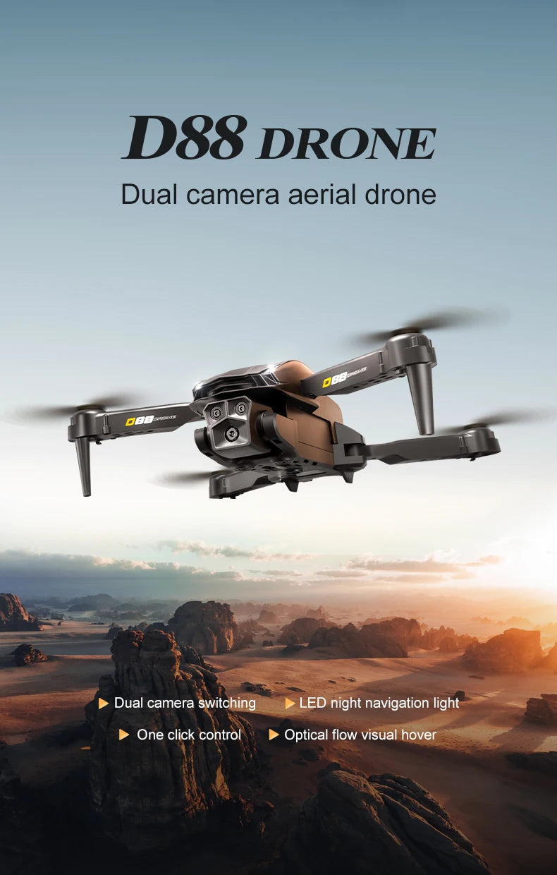 VIVO D88 Drone 8K Aerial HD Dual Camera Photography Intelligent Obstacle Avoidance Brushless Motor 5G WIFI GPS Return VR Drone
