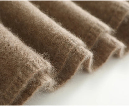 High-end 2022 Autumn/Winter New 100% Pure Wool Women's Thick Warm Elegant Pleated Skirt Fashion A Line Knitted Skirt 4 Colors