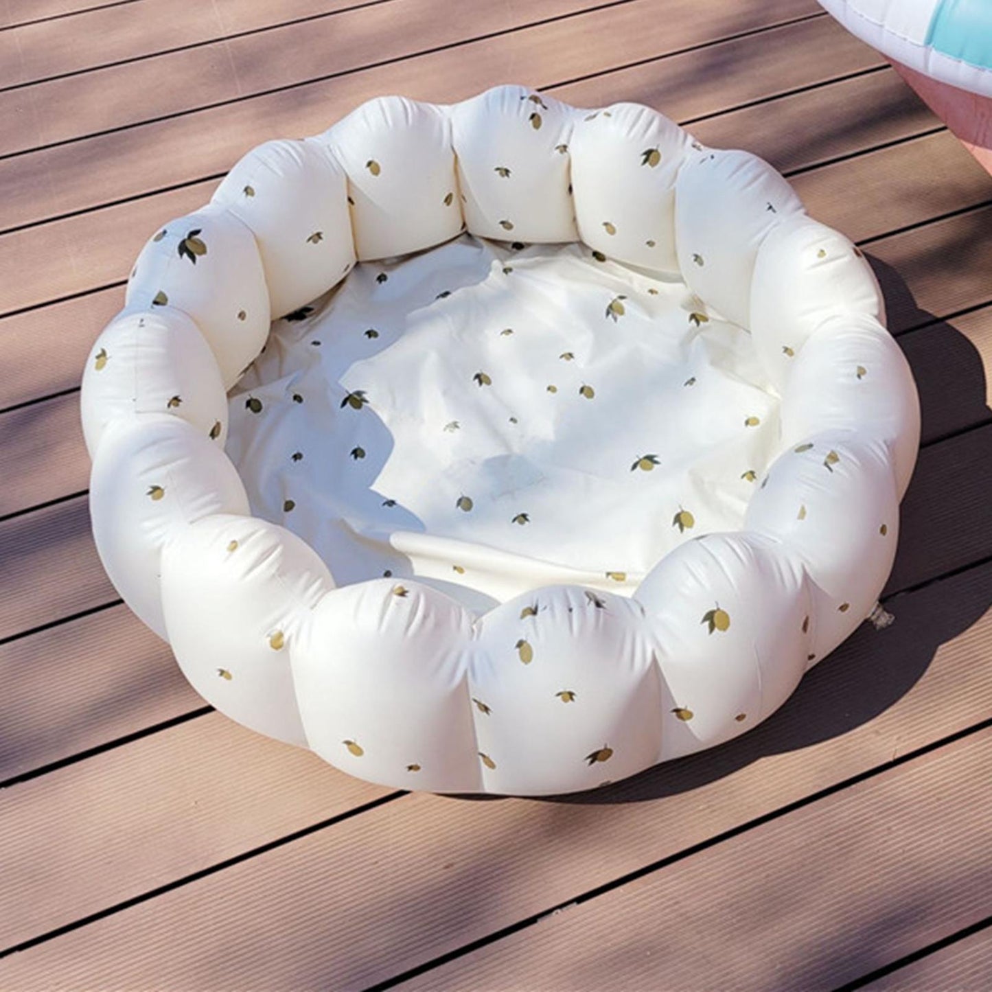 Round Petal Soft PVC Inflatable Baby Paddling Pool 90x25cm, for Toddlers Bath Household Outdoor Swimming Pool to Enjoy Splashing