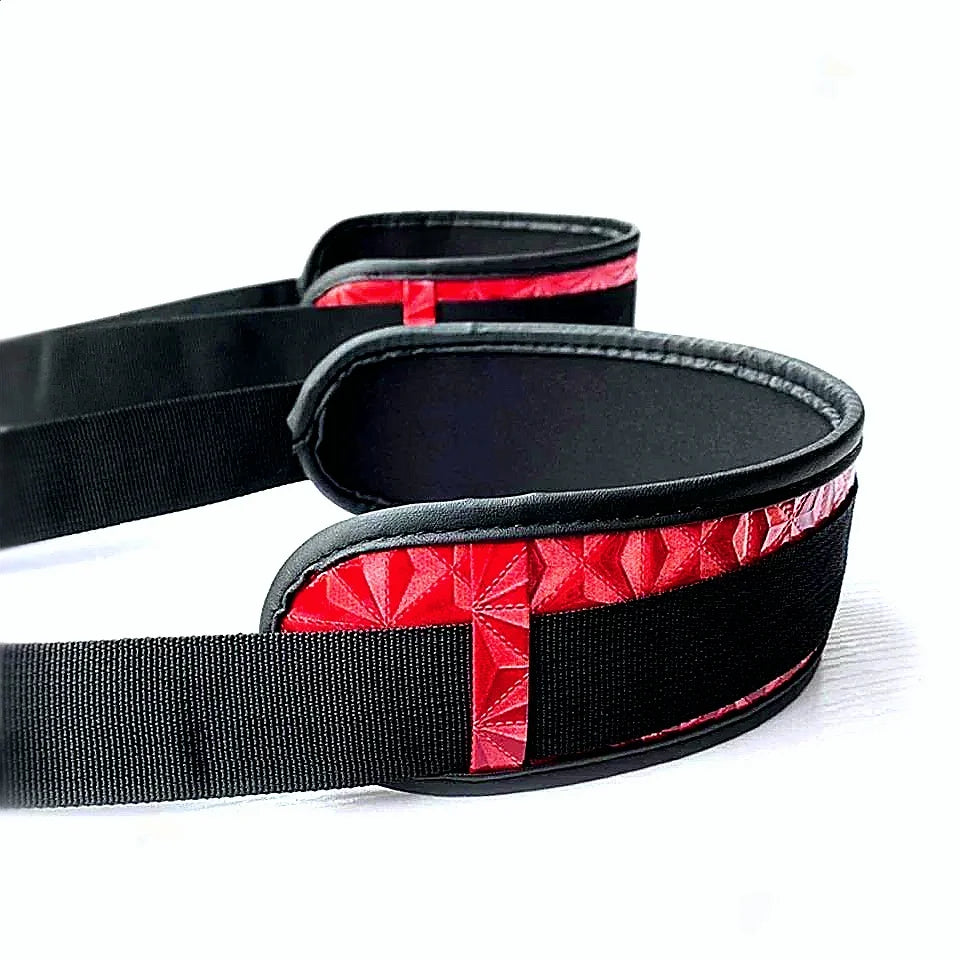 Sex Swing Bondage Kit Utilizes Thigh Restraint Sling Mechanisms To Ensure Secure Leg Binding For Adult Slave Roleplay Scenarios